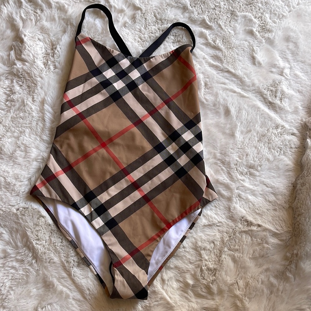 One piece Burberry bathing suit!